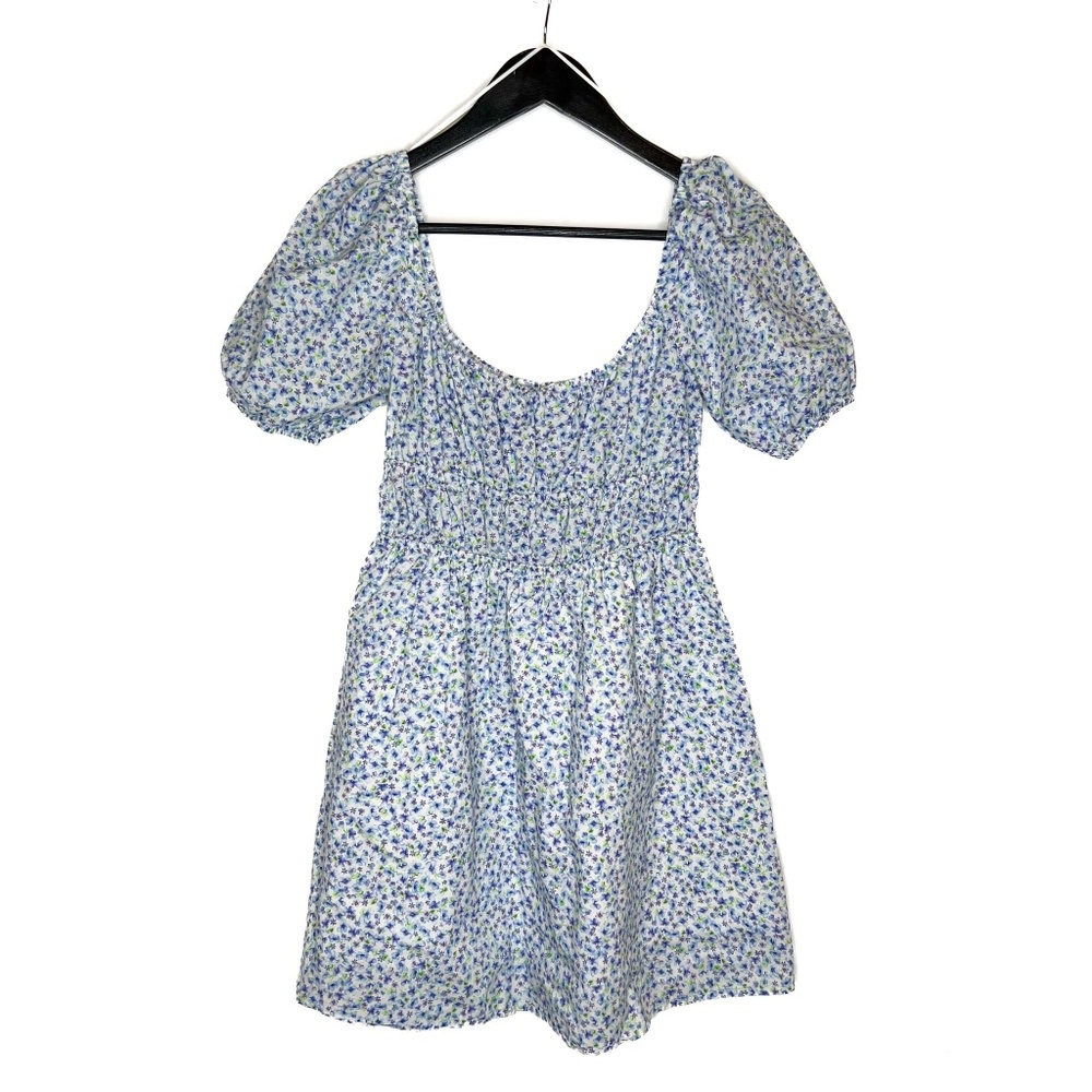 Elodie Dress Floral Print Short Puff Sleeve Smocked Sundress